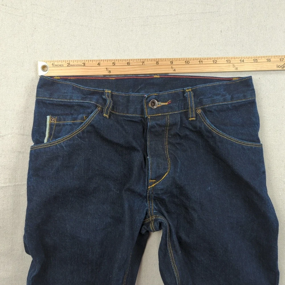 Raleigh Denim Jeans Mens 29x34 Blue Martin Selvedge‎ Button Fly White Oak